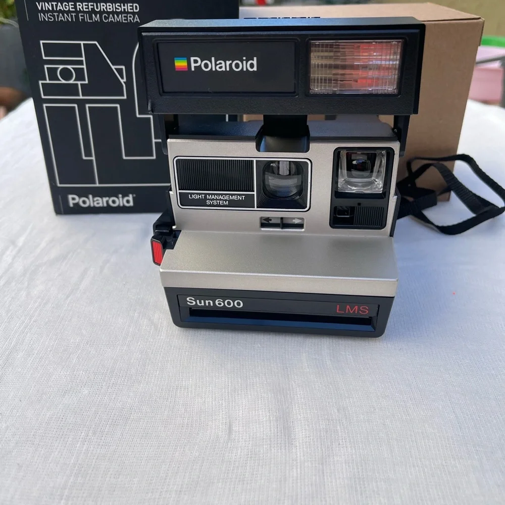 Vintage Polaroid 600 Camera Silver LMS Instant Film Camera